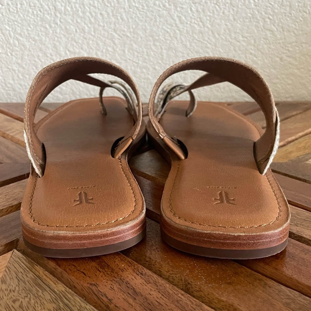 Frye Felix Band Slide Leather Camel Multi Color S… - image 4